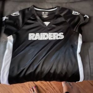 Ladies Raiders Satin top. Size Large